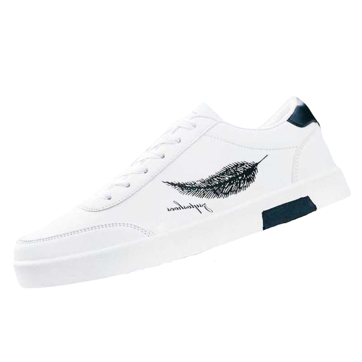 NeakserMen's Synthetic Comfortable & Lightweight Lace-Up Sneaker (White) (WHITE60)