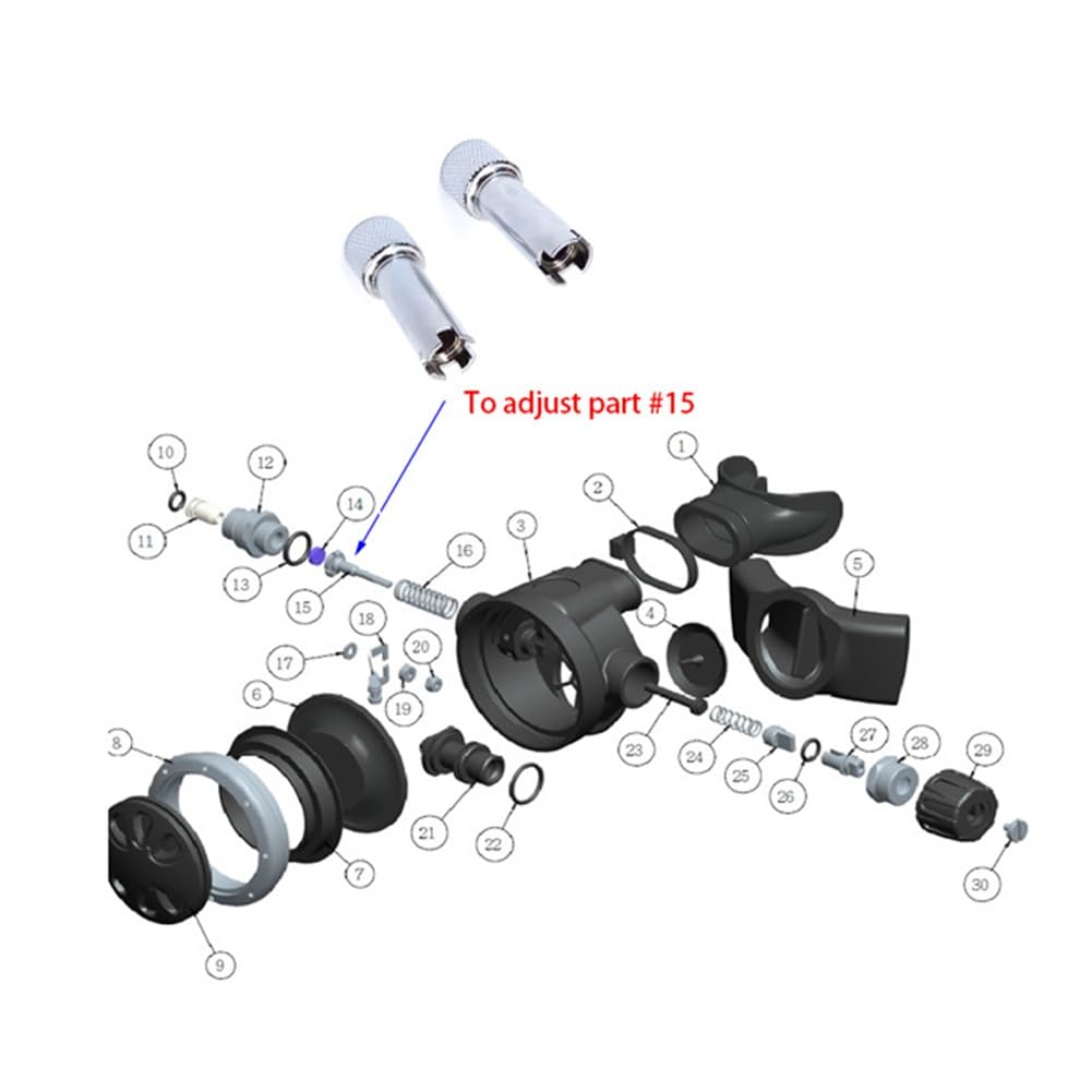 nurkowania Narzędzie PT-3/PT-4 Narzędzie do regulacji grzybka Srebrne 50 * 15mm Oddychające nurkowanie Mechaniczne Nieregulowane Trwałe i praktyczne akwalungiem akcesoria(PT3)