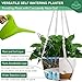 Set of 2-10 Inch Hanging Planters for Indoor Plants with Self-Watering Includes Hanging Pots for Plants, Outdoor Hanging Plant Pot with Drainage, and 2 Types of Hanging Baskets Hangers (White, 10inch)