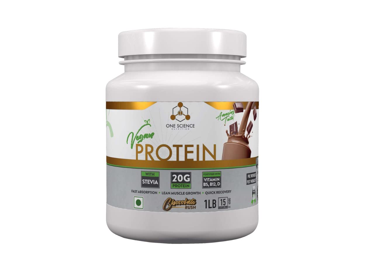One Science Nutrition (OSN) Vegan Protein Powder | Plant Source Protein I With Added Stevia I Fast Absorption & Recovery I Lean Muscle Growth | 20g Protein + Vitamin B5, B12, D - Chocolate Rush (1 LB) (B09SV6MJSH) Amazon Price History, Amazon Price Tracker