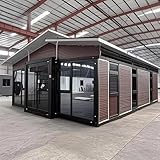 Modernas casas de contenedores de acero expandibles de 40 pies para vivir en adultos con techo de espiga prefabricadas con 2-3 dormitorios y cocina y baño, casas pequeñas para la venta, casa modular