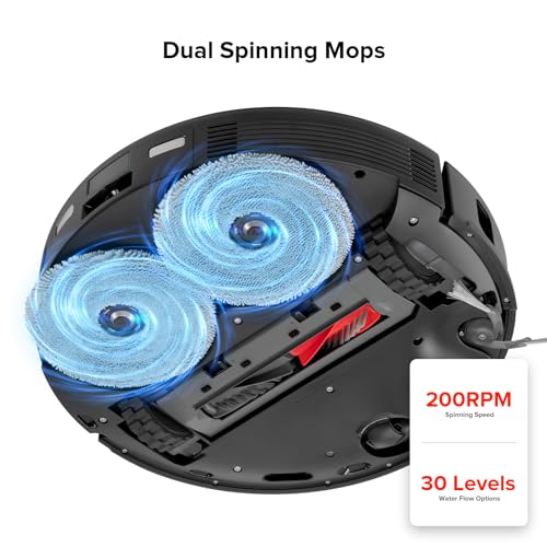 Image of roborock Rotating Mop Cloth for Saros 10R & Saros Z70 Robot Vacuum Cleaner, 4PCS High-Absorbency Microfiber, 200 RPM Spinning Speed