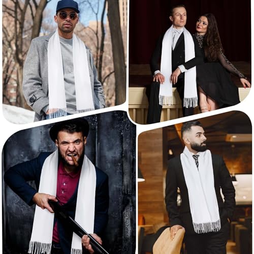 Jjunw 598471_1_5TM03FQL Men Retro Scarf Wif Tassels Halloween Costume Scarf Men Women Costume Accessory 1920'S Gangster Cosplay Party Decoration Supplies thumb #6