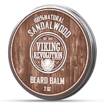 Viking Revolution - Beard Balm - Natural Beard Balm For Men With Argan & Jojoba Oils- Styles, Strengthens & Softens - Beard Wax - Gifts For Men - Sandalwood - 57 g