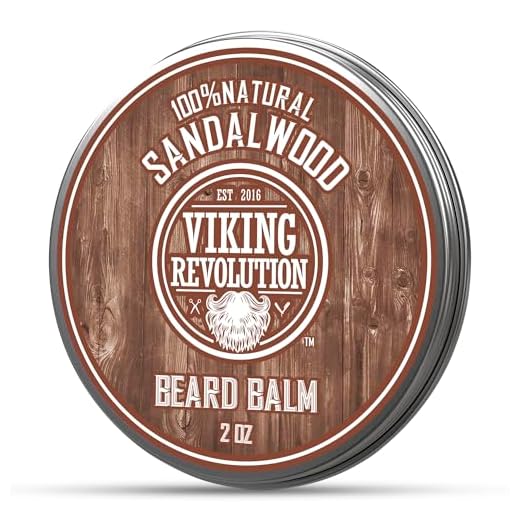 Viking Revolution Beard Balm with Sandalwood Scent and Argan & Jojoba Oils- Styles, Strengthens & Softens Beards & Mustaches - Leave in Conditioner Wax for Men (1 Pack)