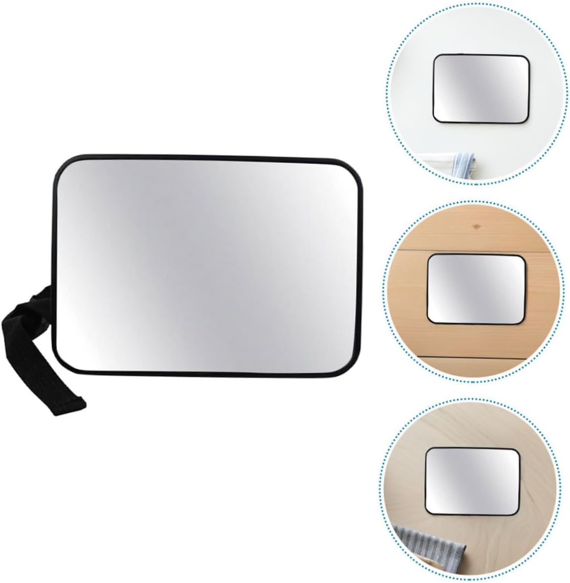 ORFOFE Car Mirror Rearview Mirror for Rear-facing Seats 18.8×13.5cm Black Square for Car Backseat Monitoring