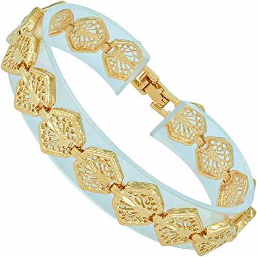 LIFETIME JEWELRY Filigree Charm Bracelets for Women and Teen 24k Real Gold Plated