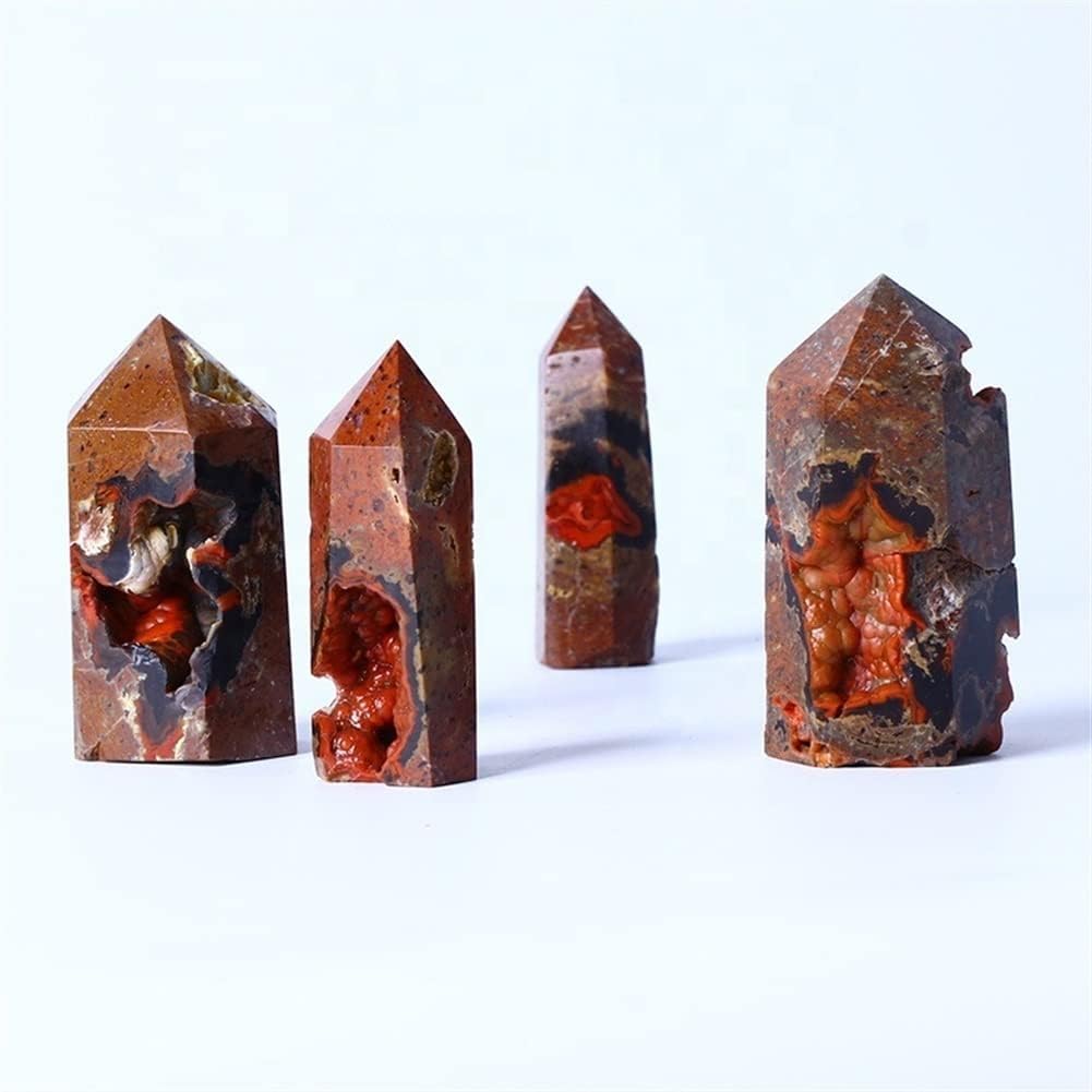 Quartz Decoration 1PC Natural Southern red Crystal Point Agate Crystal Wand Tower can be Used for Decoration (Size : 7-8cm)