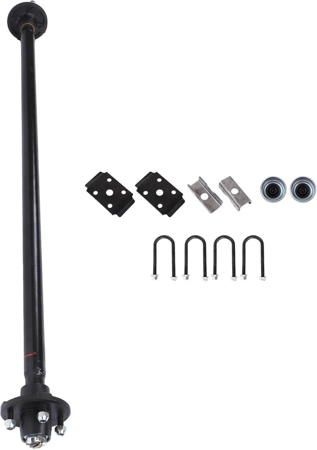 labwork 2000Lbs Trailer Axle 4 Lug 56.5 Inch Hub Face with Unwelded Leaf Spring Bracket and U-Bolt Kit
