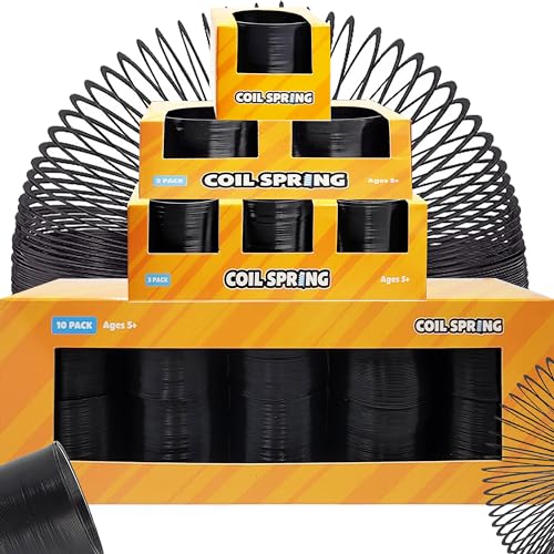 the dreidel company black metal coil spring goody bag fillers party favor for kids variety of 2434 60mm individually boxed 2-pack