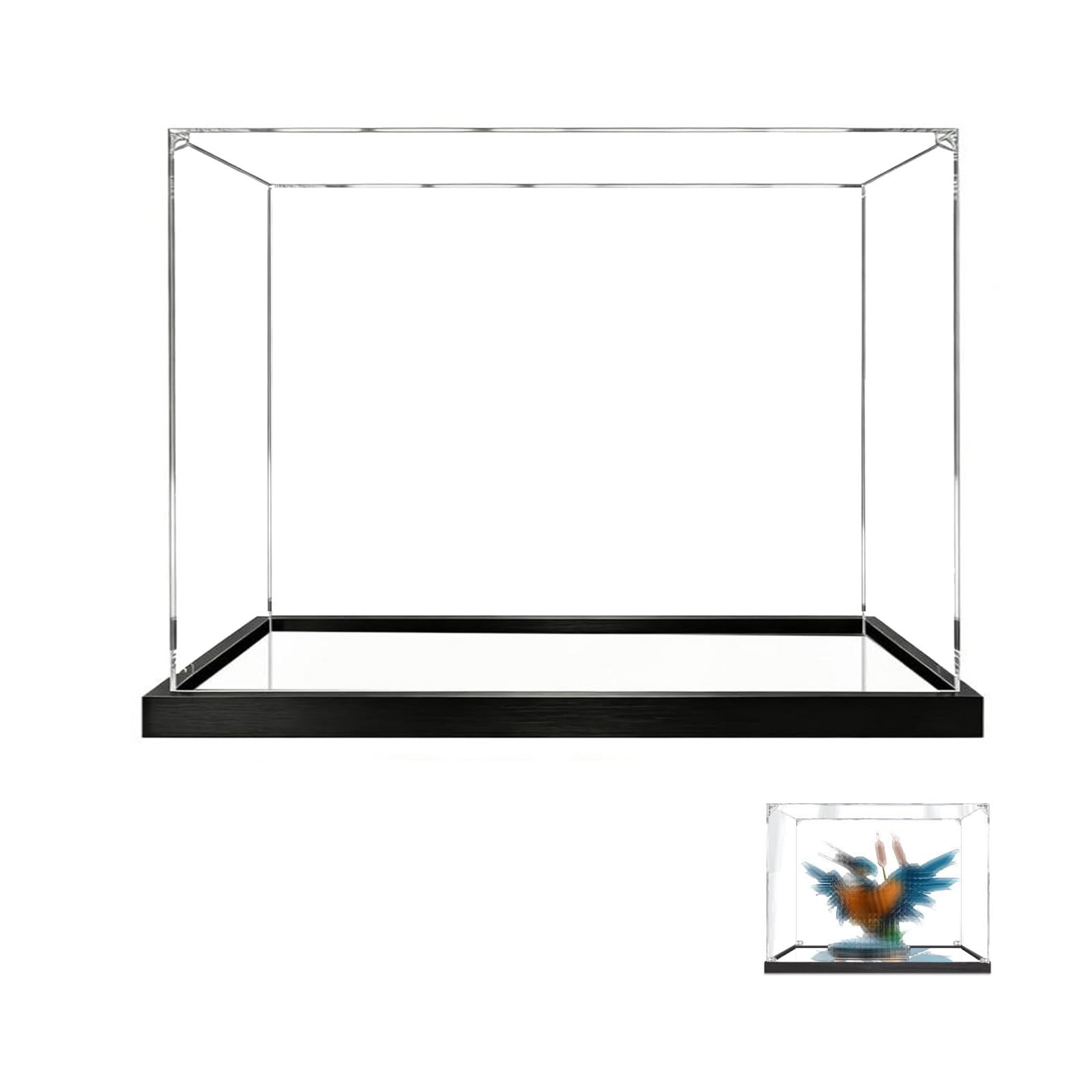 Acrylic Case for Lego 10331 Emerald Bird Clear Display Box, Model Not Included (2mm-Mirror Base)
