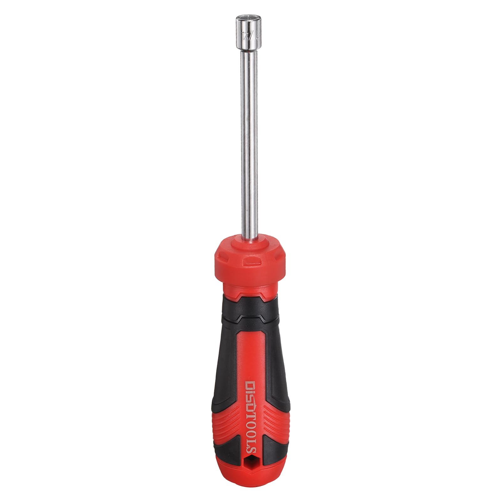 sourcing map SAE Nut Driver 1/4" CR-V Non-Magnetic Tip Hollow Shafts Hex Socket Screwdriver with Anti-Slip Handle for Automobile Repair Bit Driver