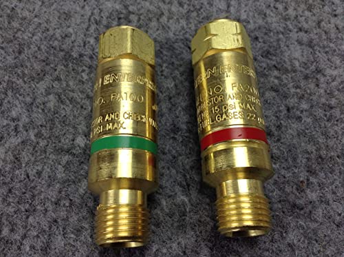 Western Enterprises Fa-10 Flashback Arrestor Sets, Oxygen/Fuel Gas, Torch #TOP1