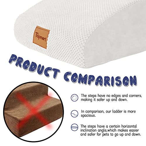 Image of Topmart High Density Extended Foam Dog Ramp&Steps 2 Tiers,11.8 inch High,Non-Slip Dog Stairs,Soft Foam Pet Ladder with Waterproof Cover,Best for Injured,Older Cats,Pets with Joint Pain