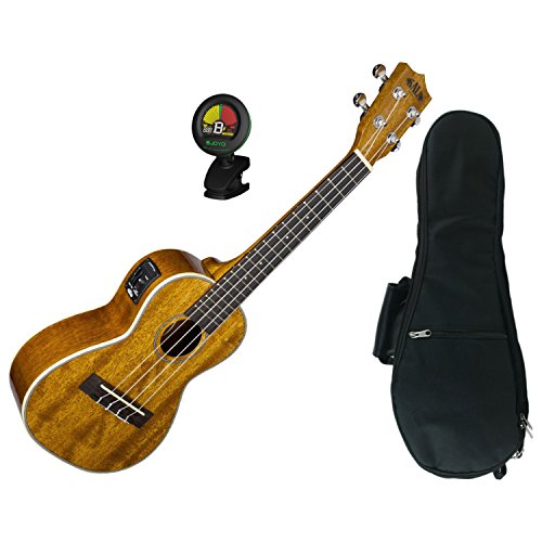 Kala KA-CGE Concert Gloss Mahogany Ukulele w/ Built In EQ, Gig Bag, and Tuner - Les Beatles, Paul McCartney, John Lennon, RIngo Starr, George Harrison Kala KA-CGE Concert Gloss Mahogany Ukulele w/ Built In EQ, Gig Bag, and Tuner