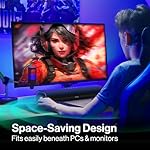 OXS Thunder Lite PC Gaming Soundbar, Sound Bars for TV with Virtual Surround Sound, 2 Full-Range Drivers, Bass Tube, Compact Design, HDMI/AUX/Optical Compatible, Bluetooth 5.0 Wireless Connection - Image 4