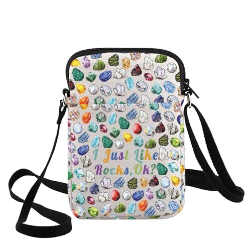 G2TUP Rockhounding Lover Crossbody Bag Rock Collector Gift I Just Like Rocks Ok Geologist Shoulder Bag Rock Hunter Merch (Just Like Rocks CB)