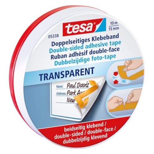 tesa doppelseitiges Klebeband - in hochwertiger Metalldose - 10 m x 15 mm – Ansicht 1