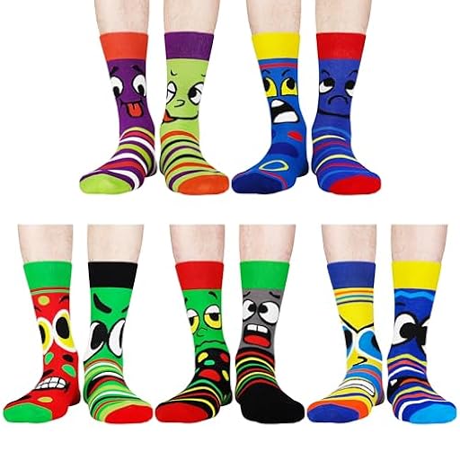 Jeasona 5 Pares Calcetines Hombre Divertidos 43-46 Pack Calcetines Graciosos con Dibujos Regalos Originales para Hombre Joven Padre Novio Hermano Marido, Navidad Cumpleaños San Valentin Dia del Padre | Ya disponible en tu tienda friki favorita! En mundofriki.es!