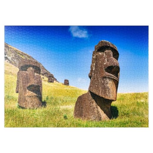 Moai-statyer På Påskön, Rapa Nui - Premium 1000 bitar pussel - MyPuzzle specialkollektion från Puzzle Galaxy