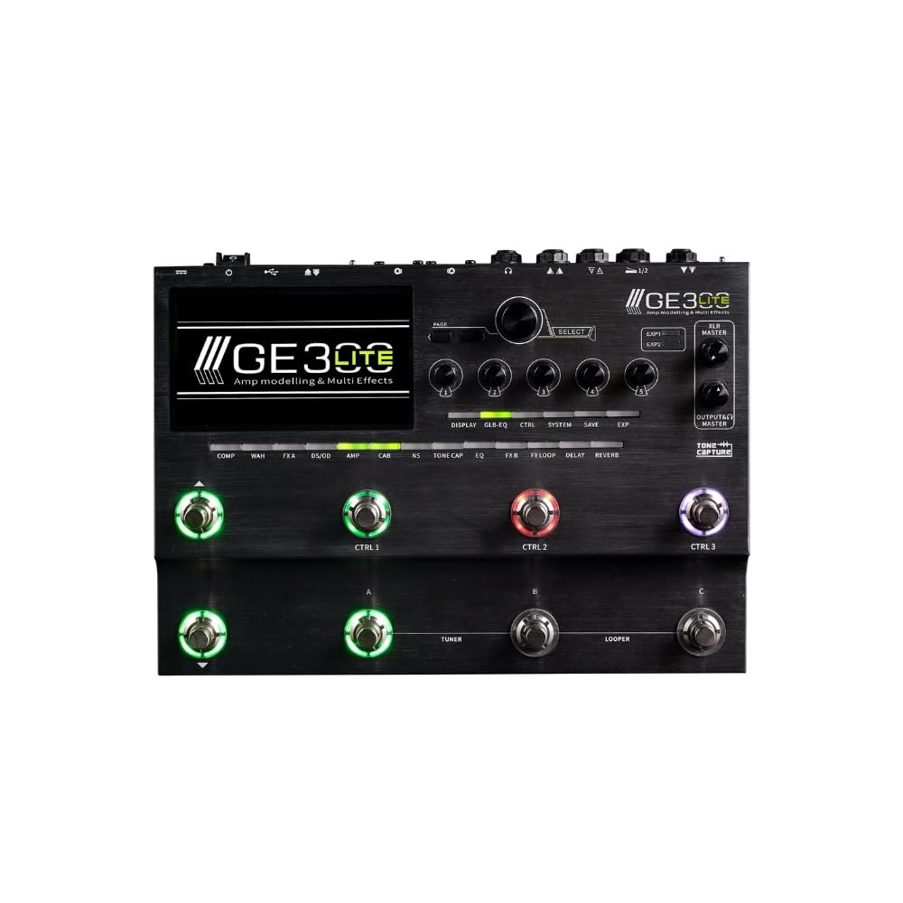 Mooer Pedaleira Multiefeitos GE300 Lite, para Guitarra, USB, Saída