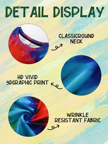 YKR Kids Tie Dye Shirt Size 4-14 Boys' Girls' Hippies Senior Tie-Dye Tee Tshirt4