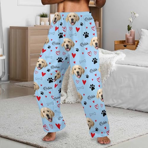 Custom Pajama Pants Personalized Photo Christmas Pajamas Pants for Men Customized Pet Face Pj Bottoms Sleep Trousers4