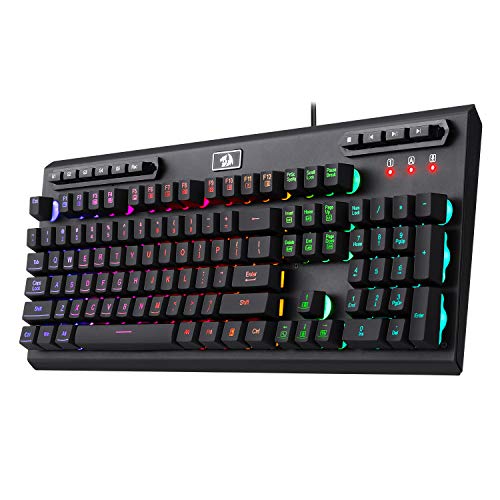 Redragon K511 Pro Rgb Gaming Keyboard Wired Led Backlit Programmable Macro Keyboard 104 Keys Quiet Silent Membrane Keyboard For Windows Pc Gamer Computer #TOP6