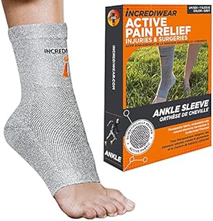 Incrediwear Ankle Sleeve – Ankle Brace for Joint Pain Relief, Sprained Ankle Support, Arthritis, Inflammation Relief, and Circulation, Ankle Support for Women and Men (Grey, Large)