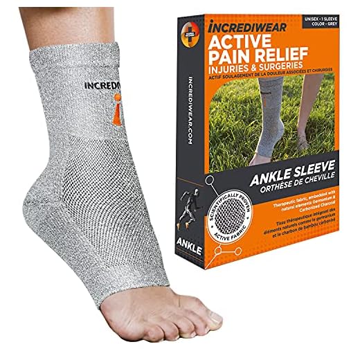 Incrediwear Ankle Sleeve – Ankle Brace for Joint Pain Relief, Sprained Ankle Support, Arthritis, Inflammation Relief, and Circulation, Ankle Support for Women and Men (Grey, Small/Medium)