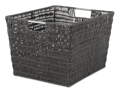 Image of Whitmor Rattique Small Shelf Tote Gray，6 Pack
