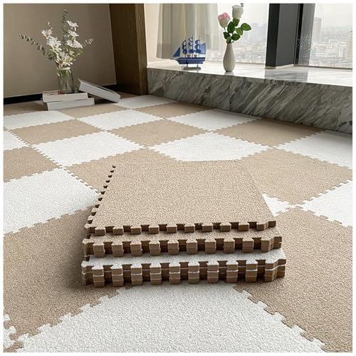 Paquete de 6 alfombras de espuma entrelazadas, suaves, antideslizantes, de 24 x 24 pulgadas, para sala de juegos y decoración del hogar, suelo seguro y elegante para la diversión de los niños