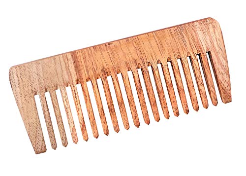 Esplanade peine de madera para los hombres y las mujeres - color marrón hecho a mano de madera de Sheesham antiestático cabeza cabello, barba, bigote peine con bolsa de transporte gratuita Cover