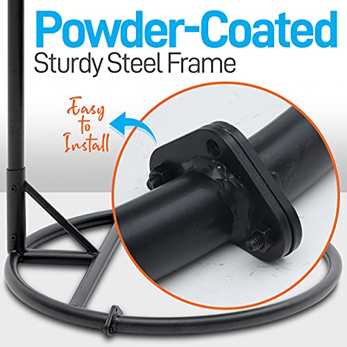 Serenelife Hanging Egg Indoor Outdoor Patio Wicker Rattan Lounge Chair With Stand, Steel Frame, Uv Resistant Washable Cushions For Garden Backyard Deck Sunroom, Black+Brown #TOP5