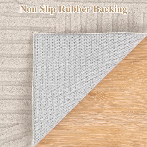 Pauwer 5x7 Area Rugs for Living Room, Modern Non Slip Washable Rug, Beige - image 4