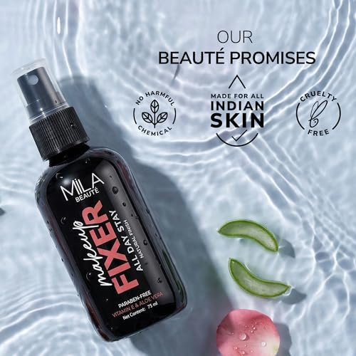 Image of Mila Beaute Makeup Fixer I Smooth Matte Finish I Non Sticky & Long Lasting I Hydrating with Aloe Vera and Vitamin E-15ML