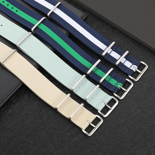 Image of TACTICAL FROG Nylon Watch Band 18mm 19 mm 20mm 22 mm 24 mm, Waterproof Military Watch Straps Replacement for Men Women, With Stainless Steel Buckle