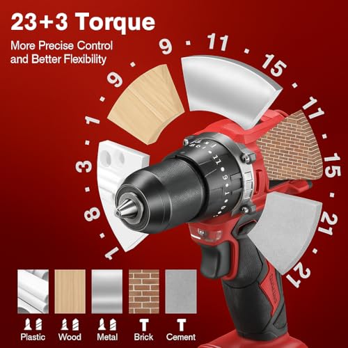 Image of XTOOLS 21V Cordless Impact Drill | 2-Speed Brushless Motor | 10mm Metal Chuck, LED Light | Heavy-Duty for Wood, Brick & Metal | Includes 2 Batteries & Charger