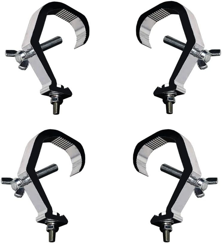 Truss Clamp Stage Light Clamp Dj Light Clamps Lighting Clamps for DJ Lights Par Spotlight Moving Head Light Pole Mount Stage Lighting Kit Lighting Stand and Truss Package (4 Pack)