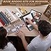145Pcs Book Binding Kits for Beginners, Book Making Kit Bookbinding Supplies with A5 Paper Books Cloth Awl,Complete Bookbinding Kit Tools Materials with Instructions and Video Tutorials for DIY Crafts