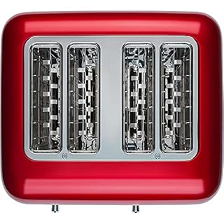 Kitchenaid tostapane - Artisan - Toaster 4 fette con scomparti extra-large e pinze autocentranti - Macchina per Toast con 7 Livelli di Doratura - Retro - Rosso mela metallizzato