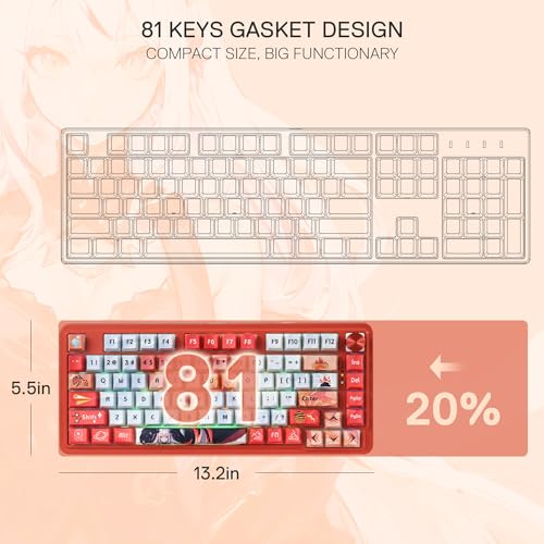 K673 PRO SE 75% 81 Tasti Wireless Gasket RGB Gaming Tastiera Meccanica, 3 Modalità Anime, Hot-Swap, Riduzione Rumore a 5 Strati, Interruttore Lineare Hi-Fi, US Layout - Tastiera gaming - Immagine 7