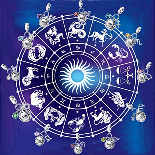 Zodiac 12 Constellation Charm Horoscope Sign Astrology Birthday Birthstone Charms For Pandora Charm Bracelets Necklac4