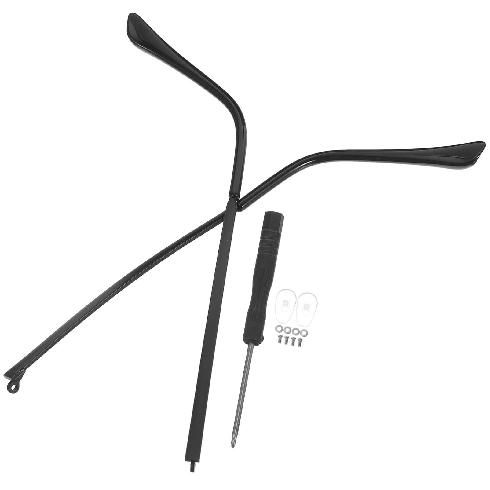STOBOK Glasses Arm Legs Spectacle Legs 1 Pair Glasses Arm Replacement Metal Eyeglasses Temple Sunglasses Arm Universal Glasses Retainers Eyewear Frame Legs Eyeglasses Accessories Black - Image 2