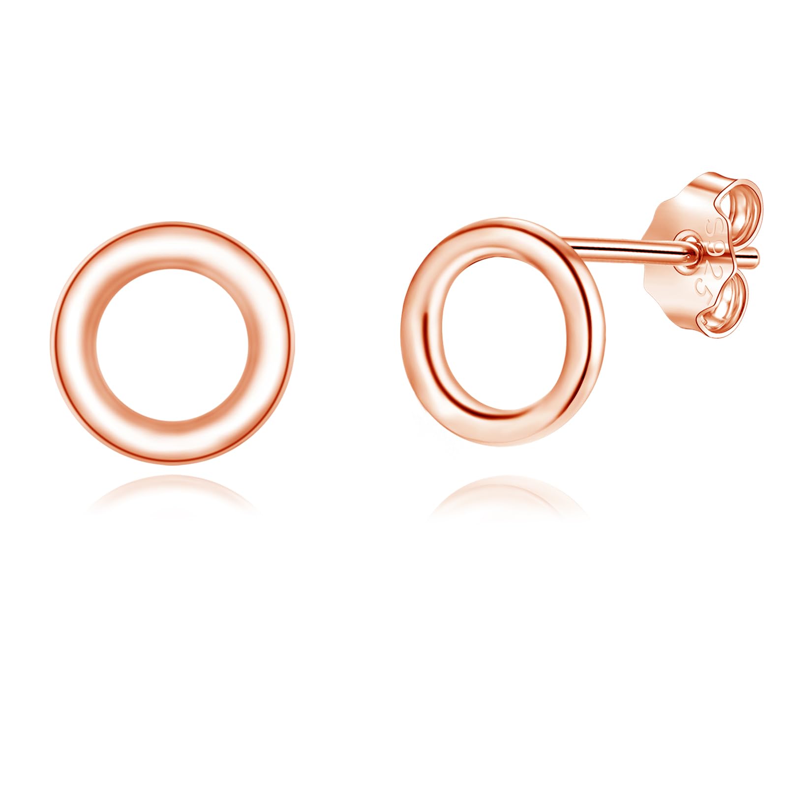 Hasnsofie 925 Sterling Silber Runde Ohrringe, Kleine Einfach