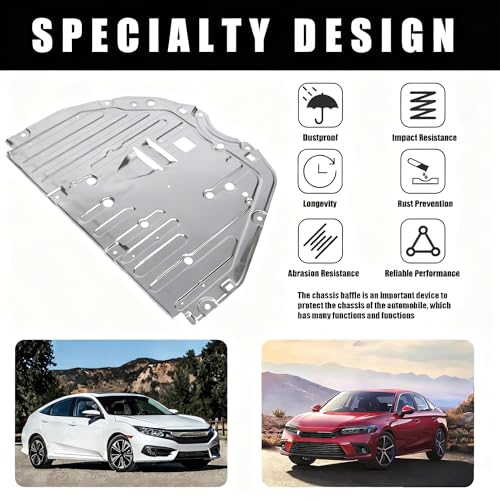 Image of 74114-T50-000 Engine Splash Guard Under Car Shield Cover Board Compatible with Honda Accord 2022 2023,Engine Splash Shield Guard Replaces 74114T50000