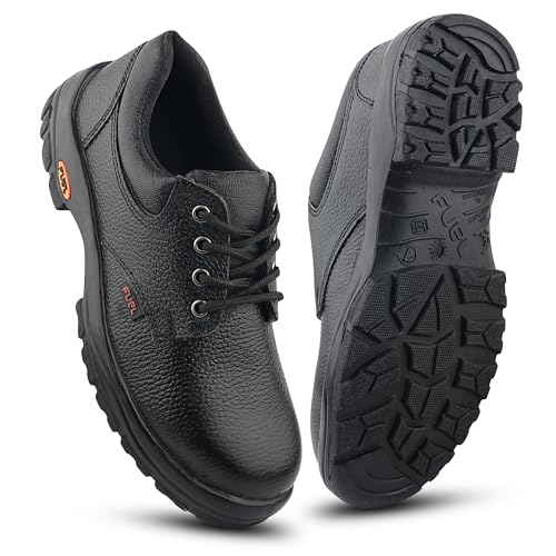 Image of FUEL Falcon-01 Genuine Leather Safety Shoes for Men Industrial PU Single Density Sole, Steel Toe, Energy Absorption Shoe (Sizes-6UK - 11UK /India)