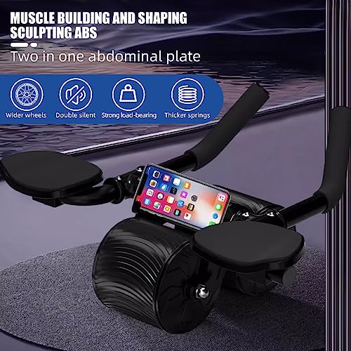 Elbow Support Automatic Rebound Abdominal Wheel,Ab Roller for Abdominal Exercise Machine,Abs Workout Equipment,Dolly Core Strengthening Trainer Fitness Belly Training for Men & Women - Image 3