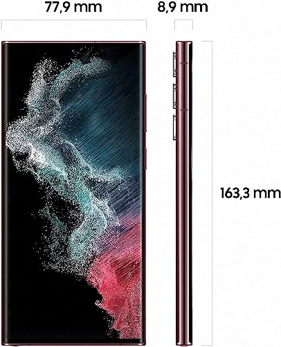 Samsung Galaxy S22 Ultra 5G Smartphone, 6.8 Zoll Dynamic AMOLED Display 2X, 120Hz, HDR10+, 108MP Kamera, 5.000 mAh Akku, Hybrid-SIM, Android 12 to 13 - Deutsche Version (1 TB, Burgundy), SM-S908 – Bild 4