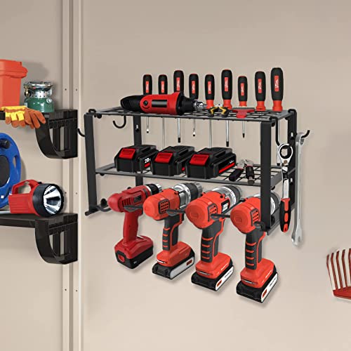 PIGTABP Power Tool Organizer, Heavy Duty Drill Organizer Wall Mount, Garage Tool Organizer and